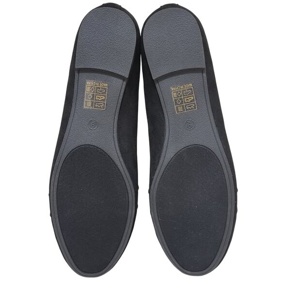 Journee Collection Women Tannya Ruched Ballet Flats Size US 9M Black Faux Suede - Picture 3 of 4